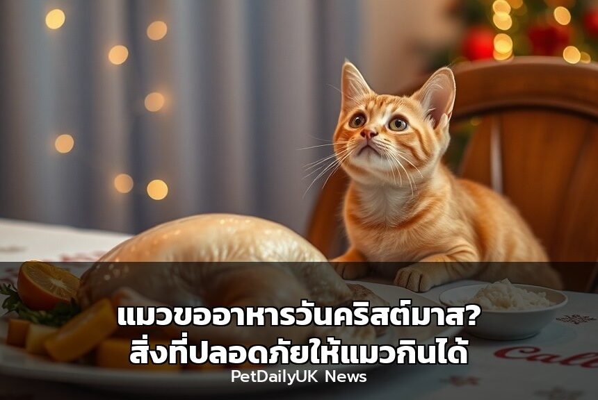 แมวขออาหารวันคริสต์มาส? สิ่งที่ปลอดภัยให้แมวกินได้