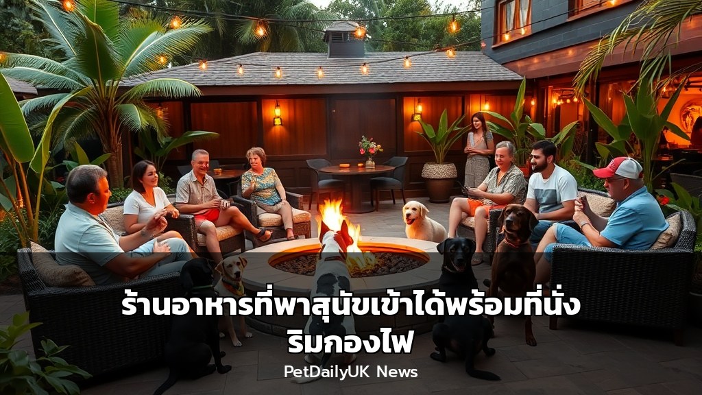 ร้านอาหารที่พาสุนัขเข้าได้พร้อมที่นั่งริมกองไฟ